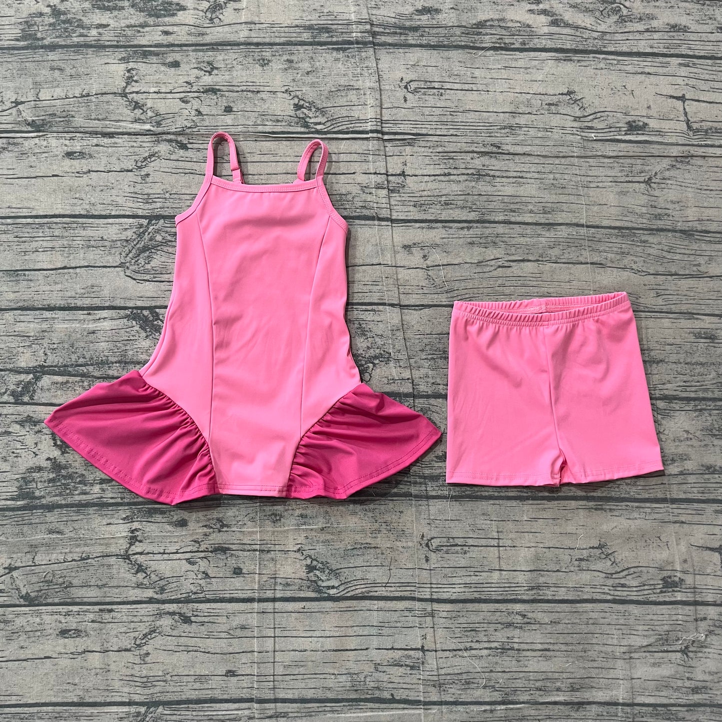 preorder Samples GSSO3259 Yoga Hot Pink Top Shorts Girls Set