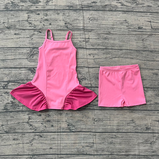 preorder Samples GSSO3259 Yoga Hot Pink Top Shorts Girls Set