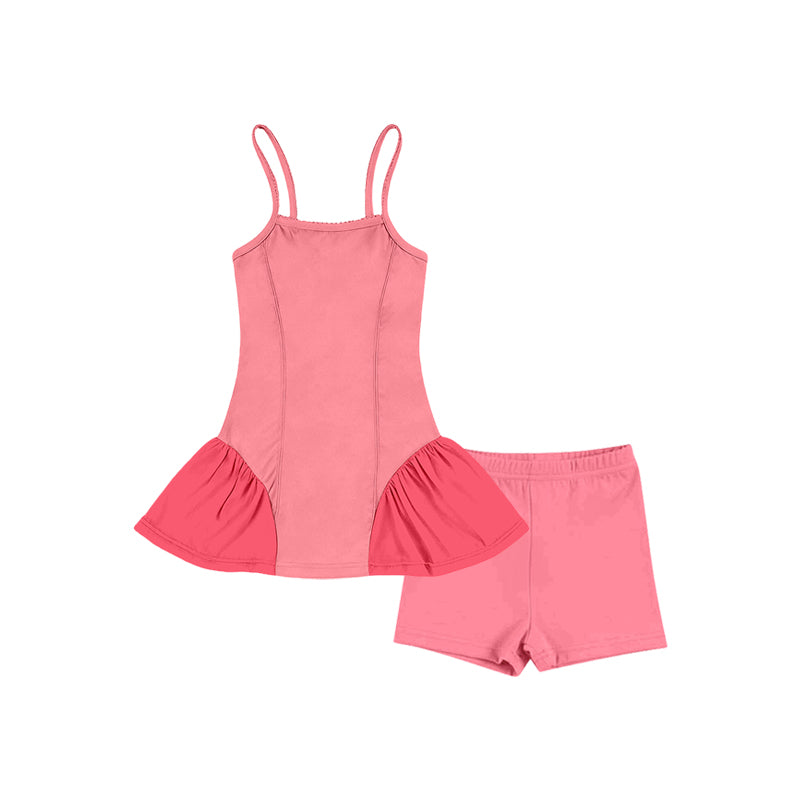 preorder GSSO3260 Yoga Light Pink Top Shorts Girls Set