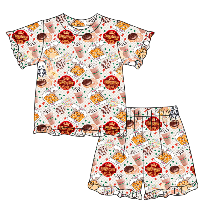 preorder GSSO3328 Foot Short Sleeve Shorts Girls Set