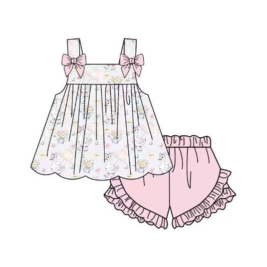 preorder GSSO3438 Goose Bows Sleeveless Shorts Girls Set