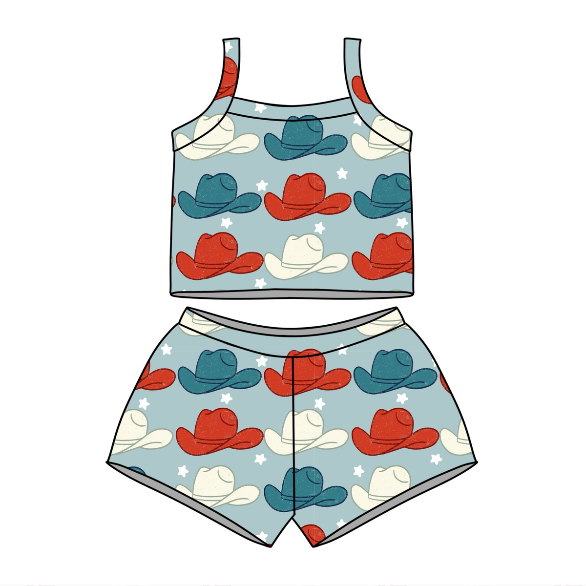 preorder GSSO3509 Western Hat Summer Girls Set