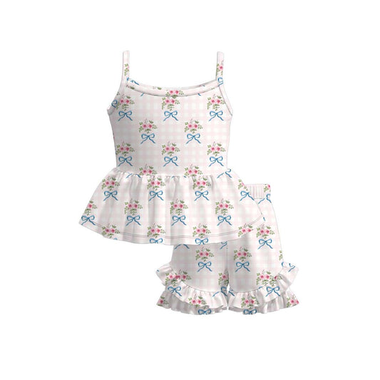 preorder GSSO3533 Flowers Bows Summer Girls Set