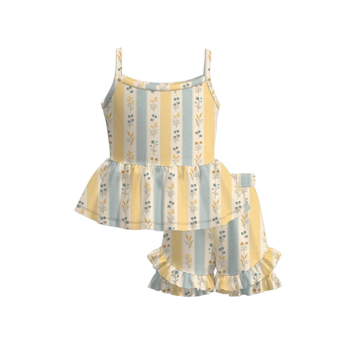preorder GSSO3535 Flowers Yellow Summer Girls Set