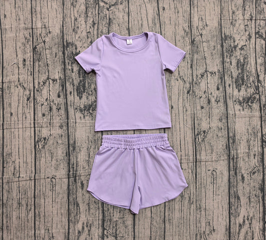 preorder GSSO3759 Samples Purple Short Sleeve Shorts Girls Set