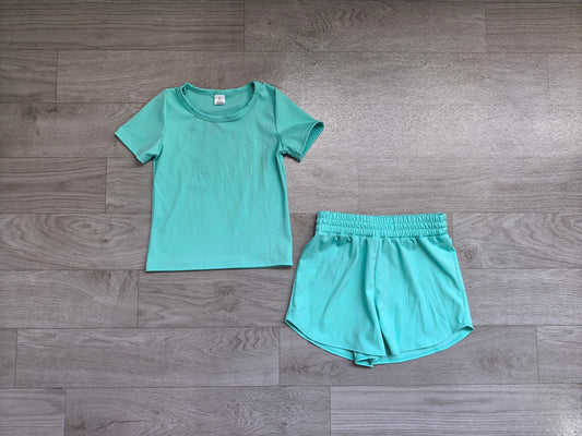 preorder Samples GSSO3768 Yoga Blue Short Sleeve Shorts Boys Set