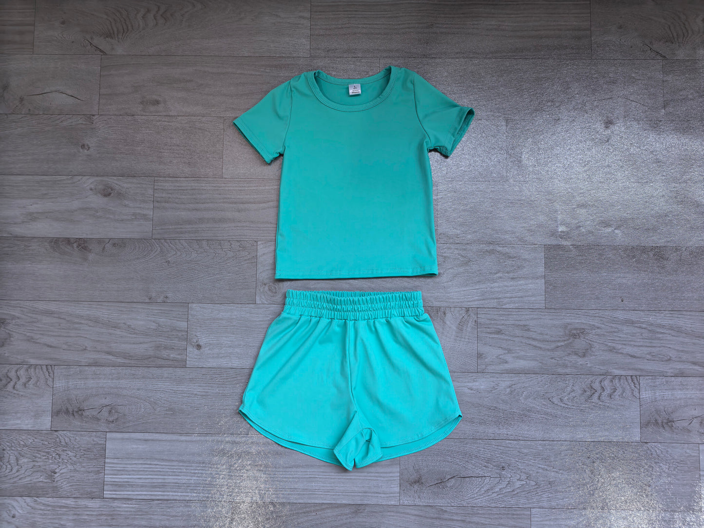 preorder Samples GSSO3771 Yoga Blue Short Sleeve Shorts Girls Set