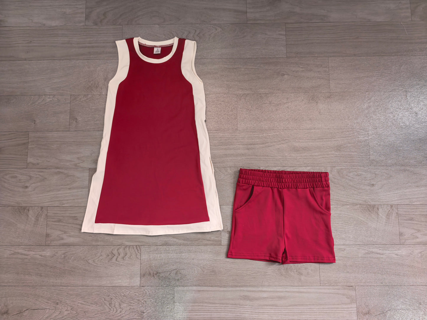 preorder Samples GSSO3848 Yoga Maroon Sleeveelss With Shorts Girls Set GDS4257+SS0962