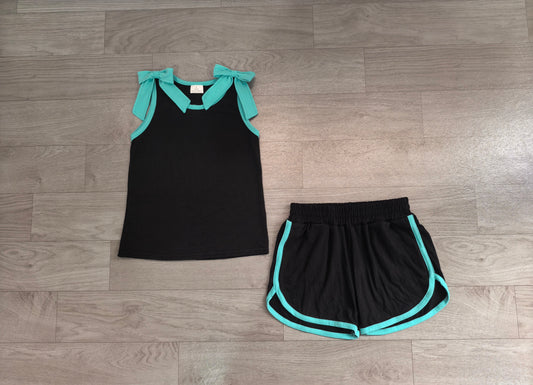 preorder Samples GSSO3856 Black Bows Sleeveless Shorts Girls Set