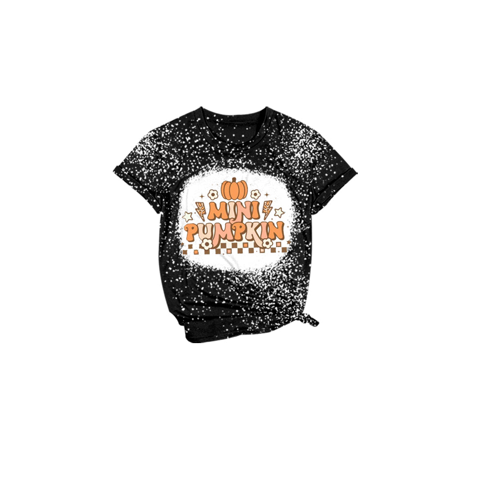 preorder GT0303 Mini pumpkin black short sleeve girls top