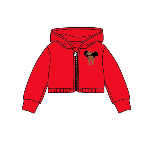 preorder GT0345 Little cartoon girl red hoodie long sleeve girls hoodie coat