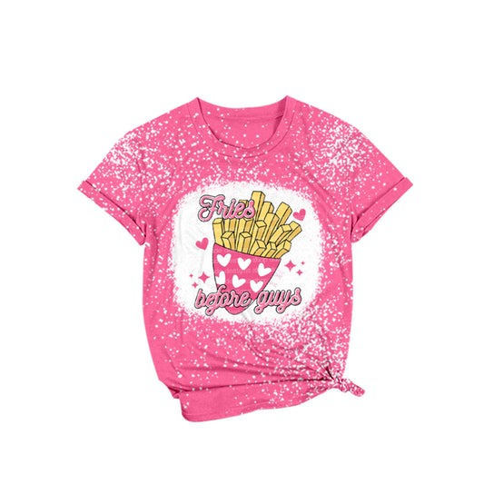 preorder GT0376 Valentine's Day chips pink short sleeve adult t-shirt