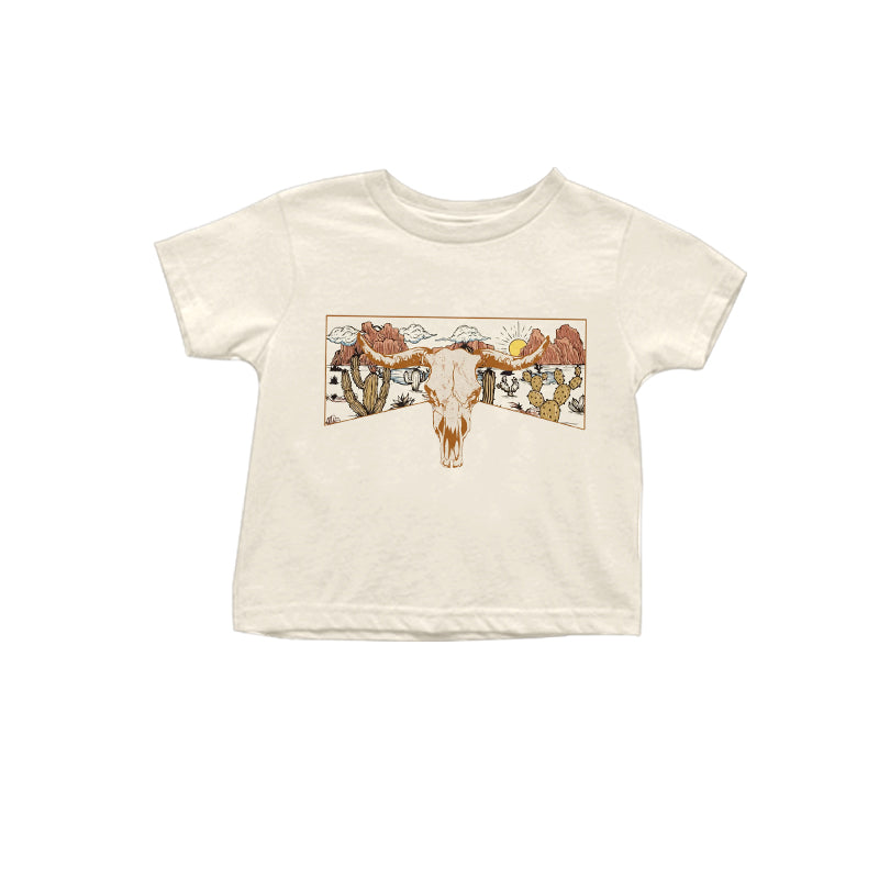 preorder GT0399 Western cow cactus short sleeve girls top