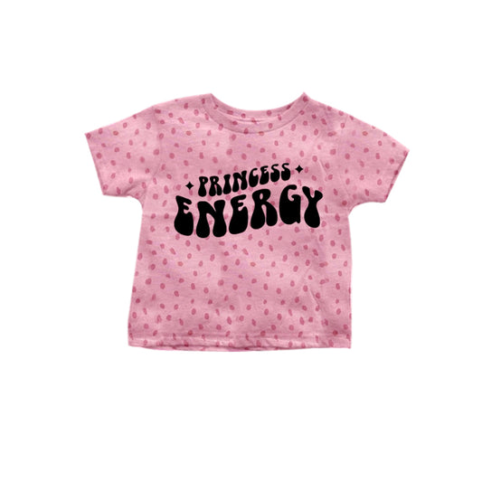 preorder GT0410 Princess energy pink dot short sleeve girls top