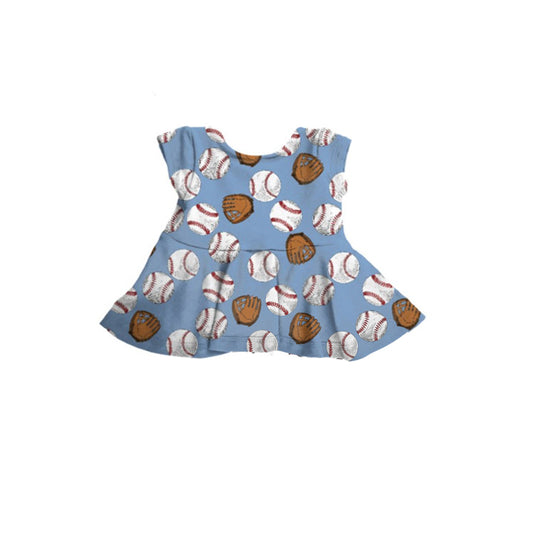 preorder GT0427 Play Baseball Blue Sleeveless Girls Top
