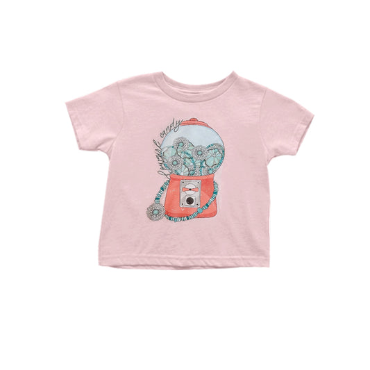 preorder GT0428 Gashapon Machine Belt Pink Short Sleeve Girls T-shirt Top