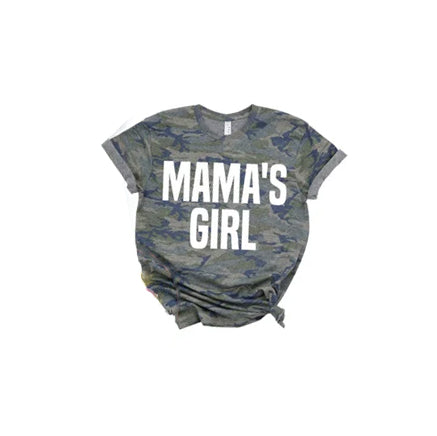 preorder GT0509 mama's girl camo short sleeve girls top