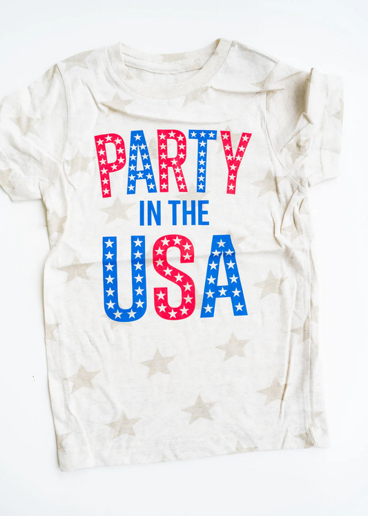 preorder GT0585 party in the USA July 4th short sleeve girls top