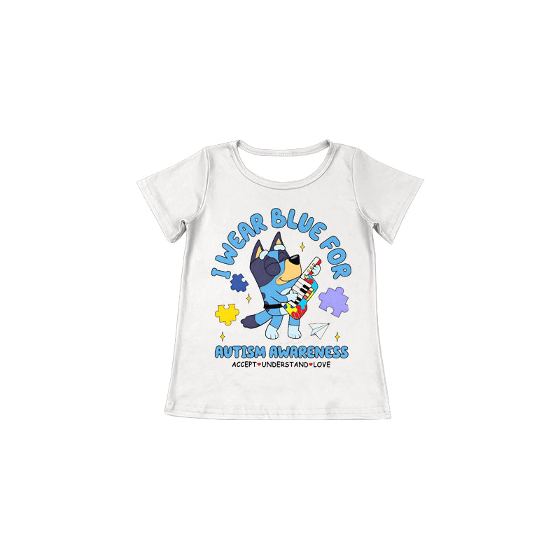 preorder GT0589 I wear blue for blue dog short sleeve adult top