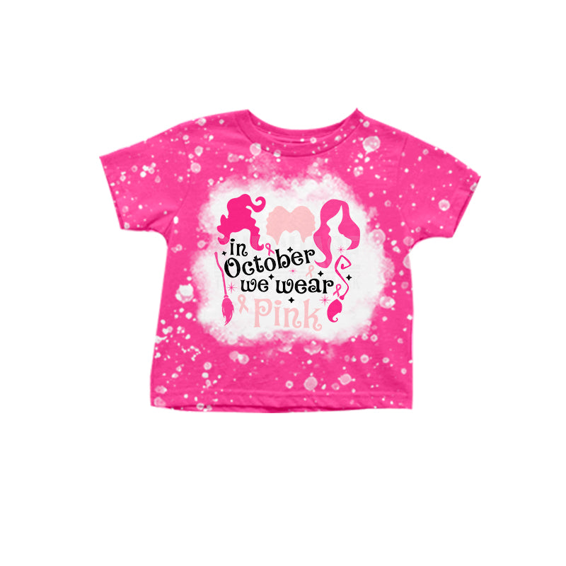 preorder GT0593 Halloween in October we wear pink short sleeve girls top