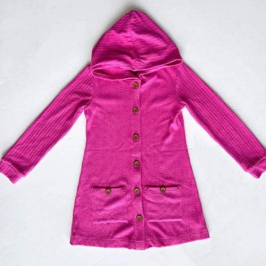 preorder  GT0613 hot pink pockets long sleeve girls hoodie cardigan