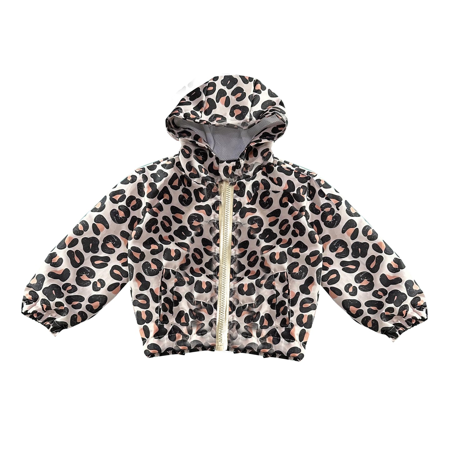 preorder GT06356 light pink leopard long sleeve hoodie girls coat