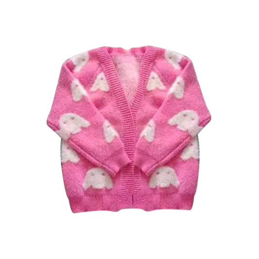 preorder GT0650 Halloween spooky pink sweater long sleeve girls coat