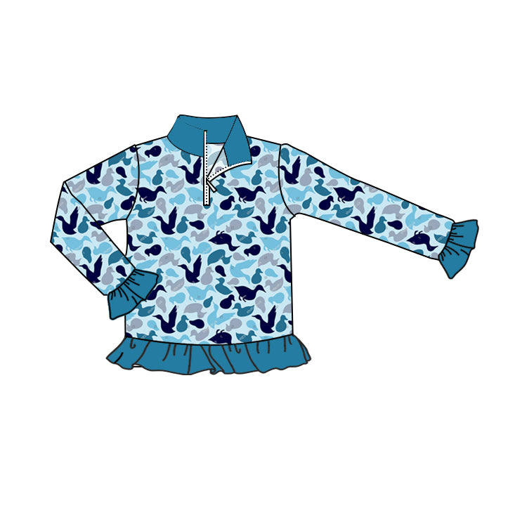 preorder GT0673 camo mallard blue long sleeve girls pullover