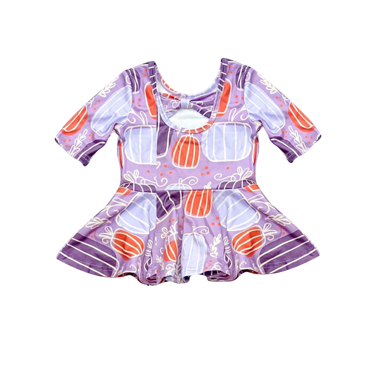 preorder GT0693 pumpkin purple short sleeve girls top