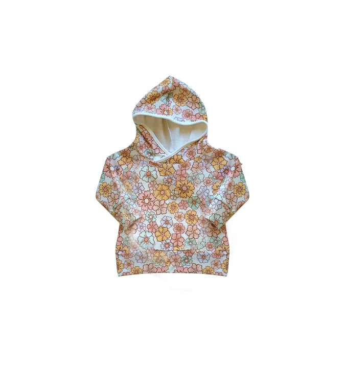 preorder GT0740 colorful flowers long sleeve girls hoodie floral top