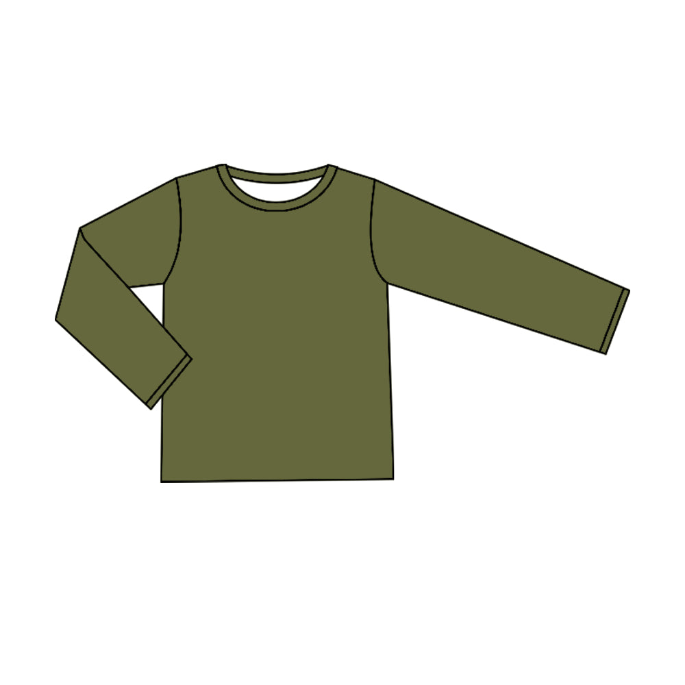 preorder GT0783 dark green long sleeve girls pullover girls top