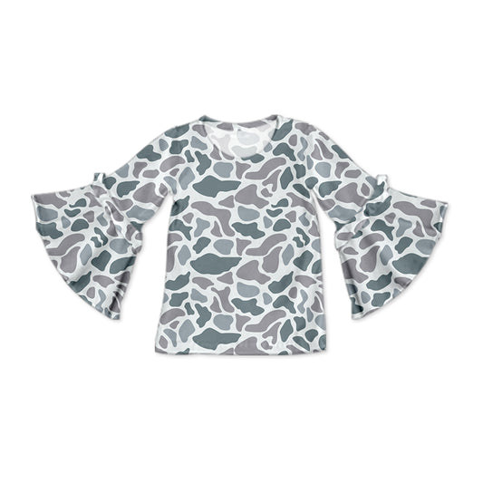 preorder GT0788 grey camo long sleeve girls top