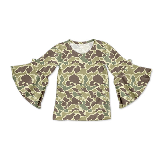 preorder GT0789 green camo long sleeve girls top