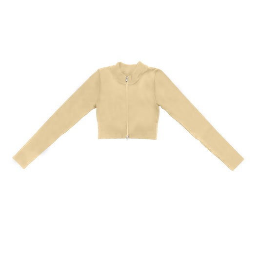 preorder GT0819 yellow gold zipper long sleeve girls coat active wear athletic