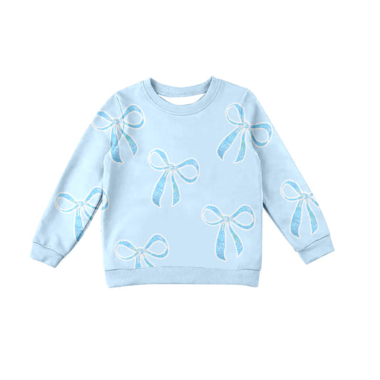 preorder GT0879 blue bows long sleeve adult women top