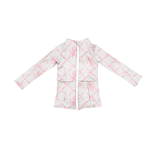 preorder GT0884 pink bows tennis racket sport wear girls coat