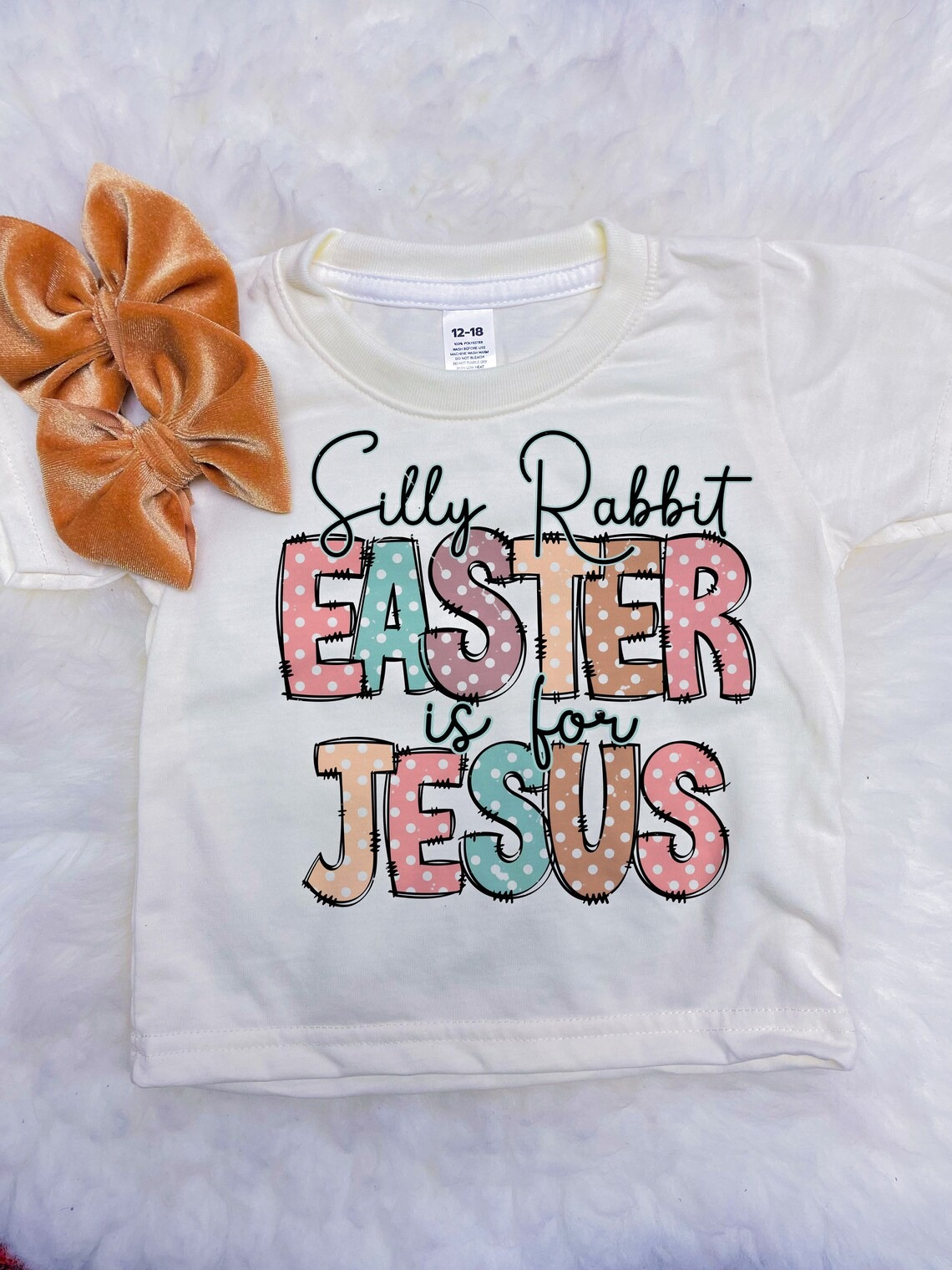 preorder GT0898 Easter JESUS short sleeve girls top