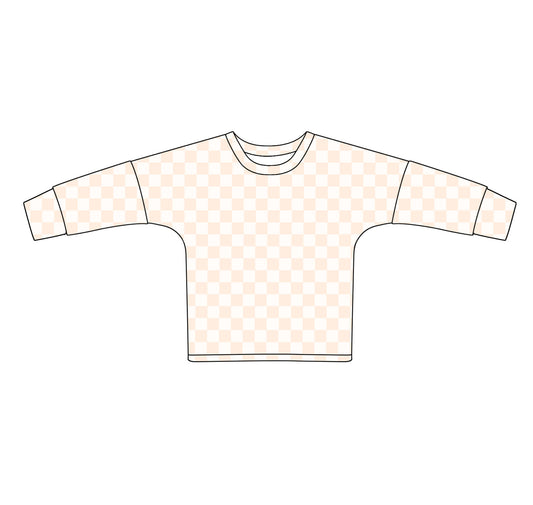 preorder GT0907 Khaki Checkered Long Sleeve Adult Women Top