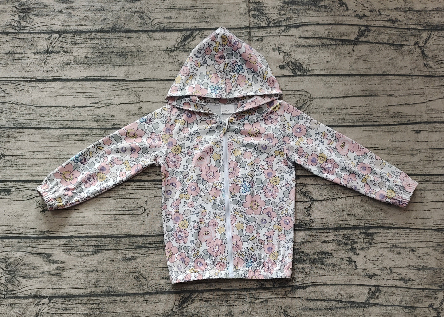 preorder GT0914 Colorful Flowers Long Sleeve Zipper Hoodie Girls Coat