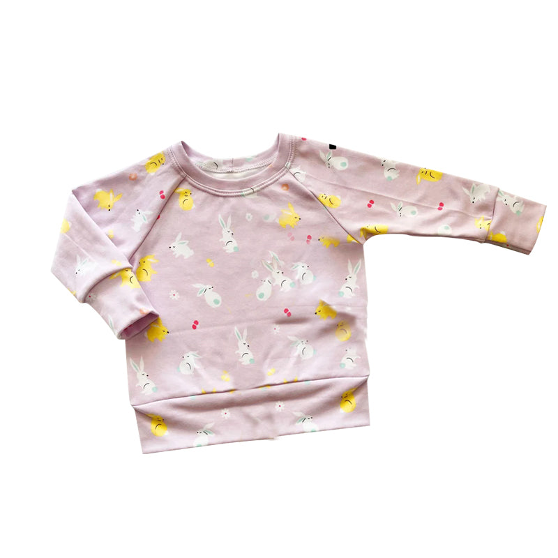 preorder GT0922 Easter Bunny Rabbit Egg Pink Long Sleeve Girls Top