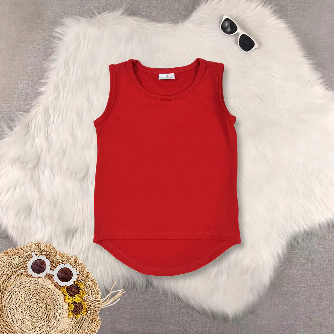 yoga red sleeveelss top red leather shorts girls set GT0981+SS0415