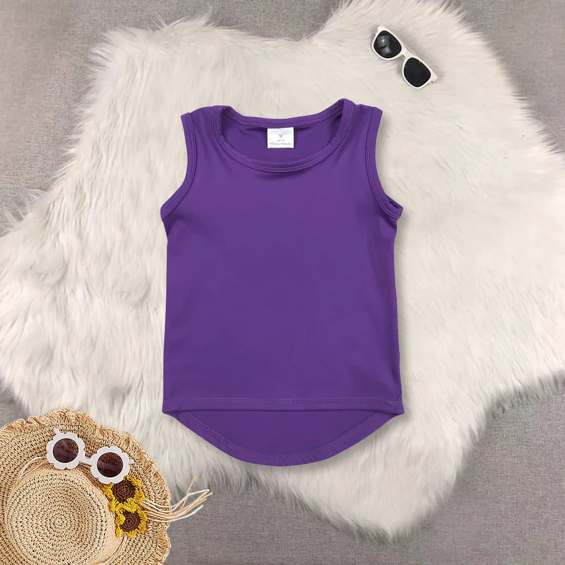 yoga purple sleeveelss top purple leather shorts girls set GT0996+SS0412