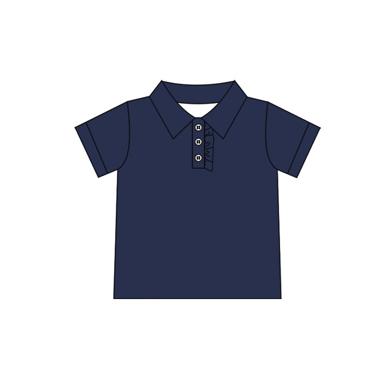 preorder GT1086 navy blue short sleeve girls top