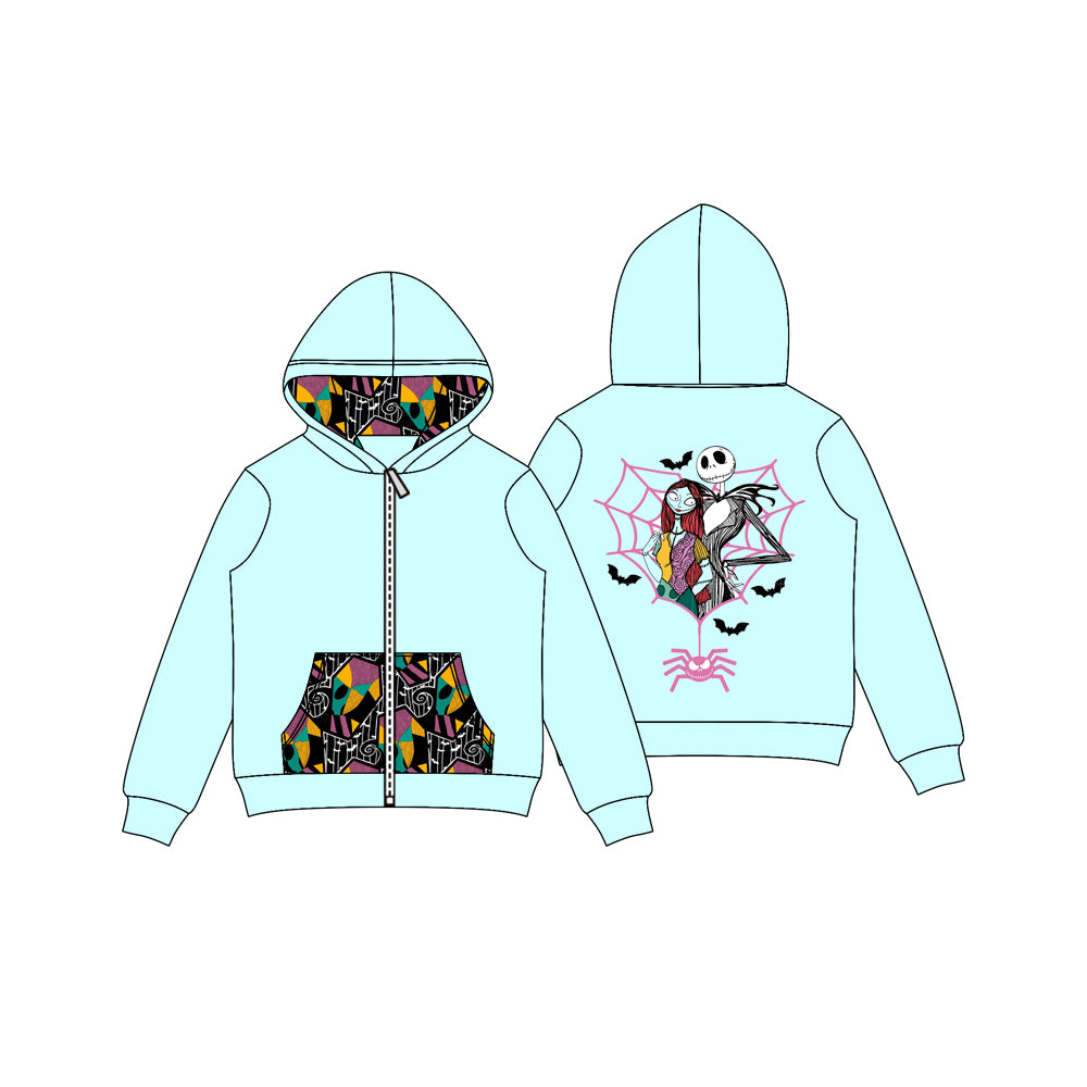 preorder GT1139 Halloween zombie light blue hoodie long sleeve girls coat