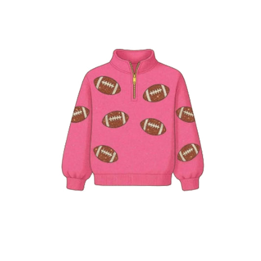 preorder GT1205 yoga football pink zipper long sleeve girls top