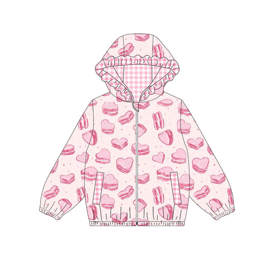 preorder GT1218 Valentine's Day heart cake pink long sleeve zipper hoodie girls coat