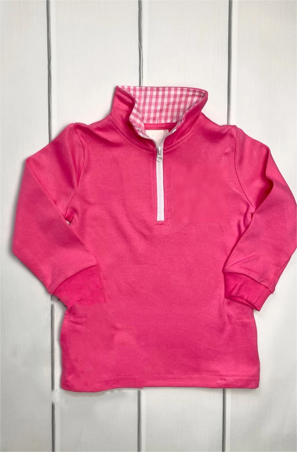 preorder GT1229 hot pink zipper long sleeve girls top
