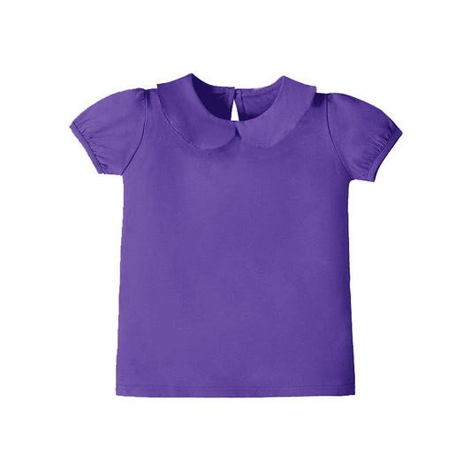 preorder GT1306 yoga purple short sleeve girls top
