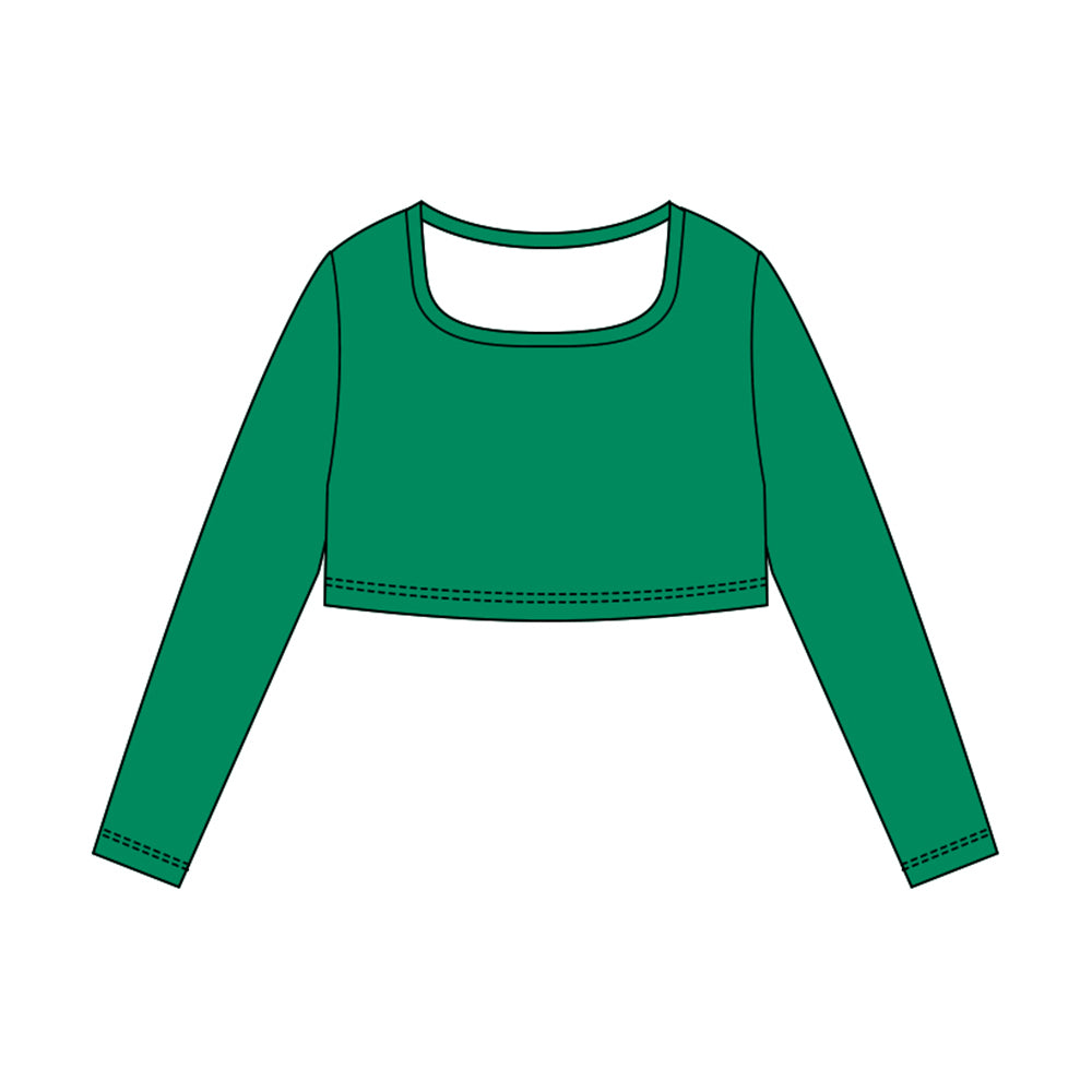 preorder GT1385 yoga green long sleeve girls top