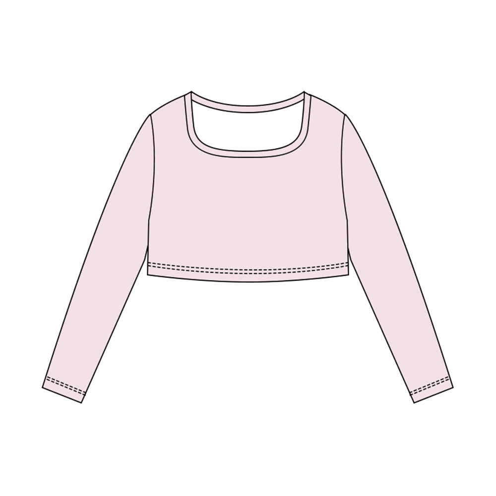 preorder GT1386 yoga light pink long sleeve girls top